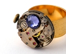 Tanzanite Swarovski Steampunk Inspired Ring - Donated by Closet Gothic