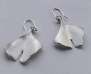 Handmade sterling silver Gingko drops and pendant