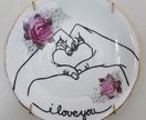 I love you – upcycled vintage plate