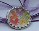 Cluster of Hearts Necklace - Bottle Cap Pendant