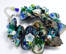Embellished Paua Bracelet Blues/Greens