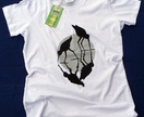 Moki Organic T-Shirt with black and grey Pied Stilt print