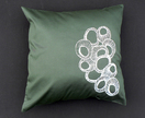 Original Moki Cushion in Khaki with White Organic Circles print