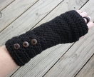 Black Crochet Arm Warmers with buttons!