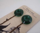 Encore - Dark Green Vintage button bobbi pin set