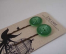 Encore - Light Green Vintage button bobbi pin set