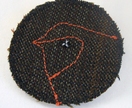 Stitched Bird fabric brooch