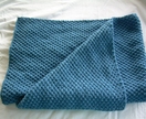 Baby Blanket, Fine merino Hand Knitted in Moss  stitch