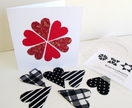 Christmas Gift Set: card & 6 large heart magnets - ideal for sending overseas