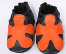 Orange splash leather booties