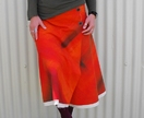 Looking for Leaves Handpainted Orange Cotton Wrap skirt