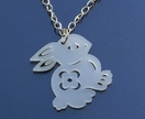 Bunny Rabbit Pendant - Frosted white Necklace